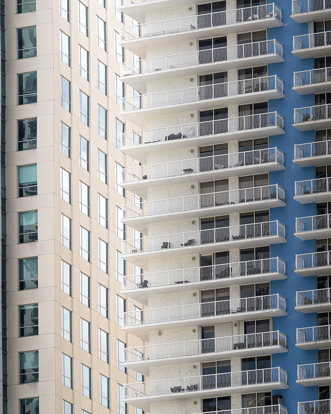 Modern South Florida high-rise building facades